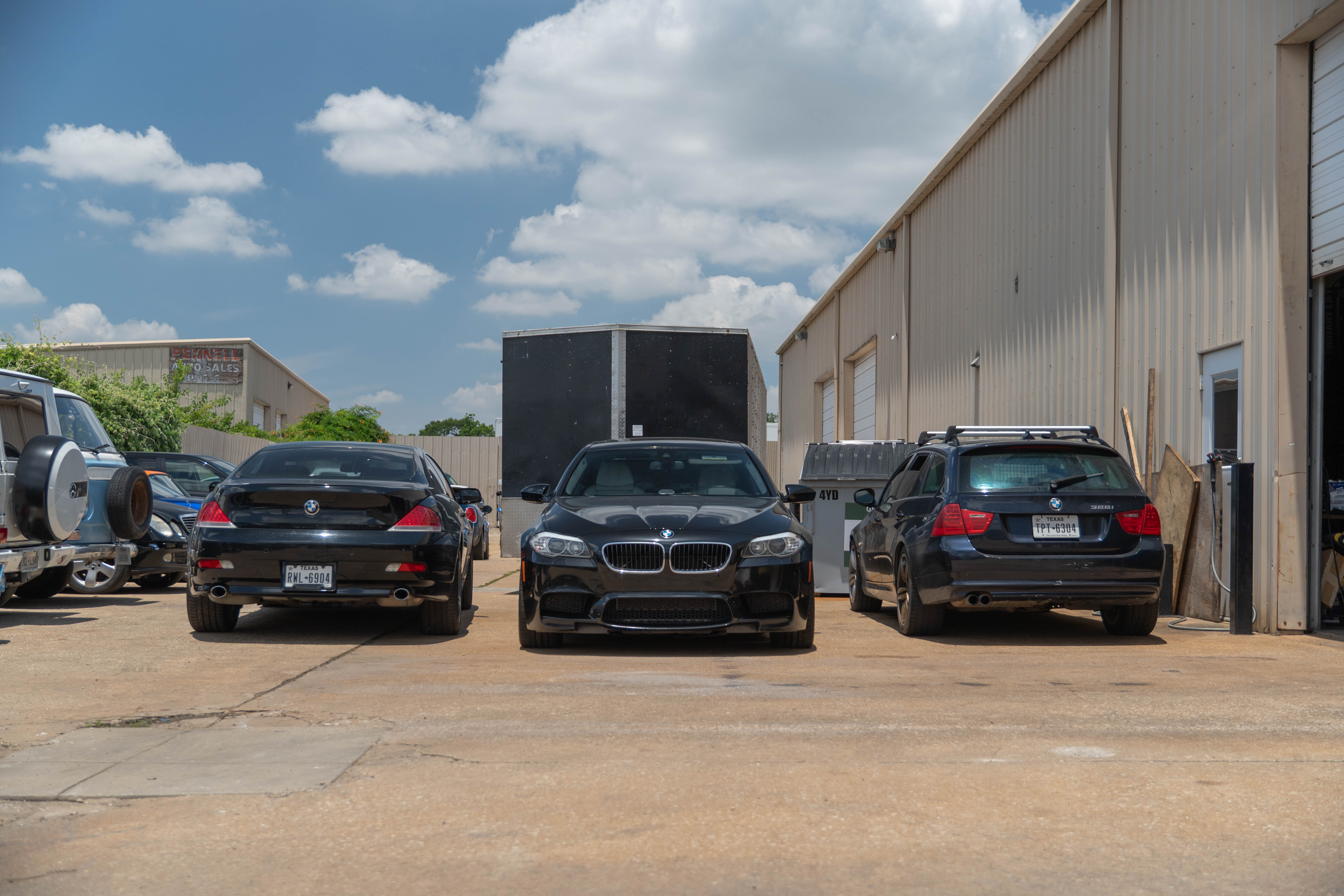 Group photo of BMW E63 6 Series, F10 M5, and 328i wagon